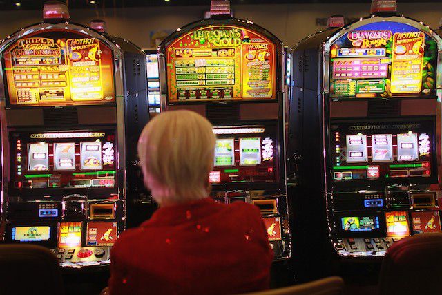 A woman pulls slots in Florida